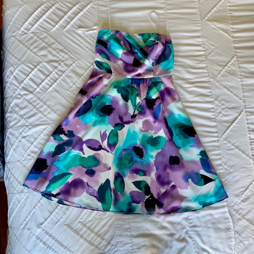 Strapless watercolor dress